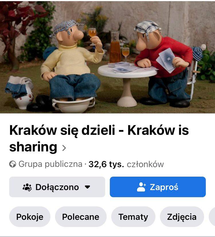 Screen z grupy Kraków się dzieli. 